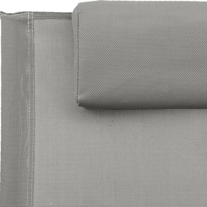 Chaise Longue Avec Oreiller Acier Et Textilène Gris – Image 5