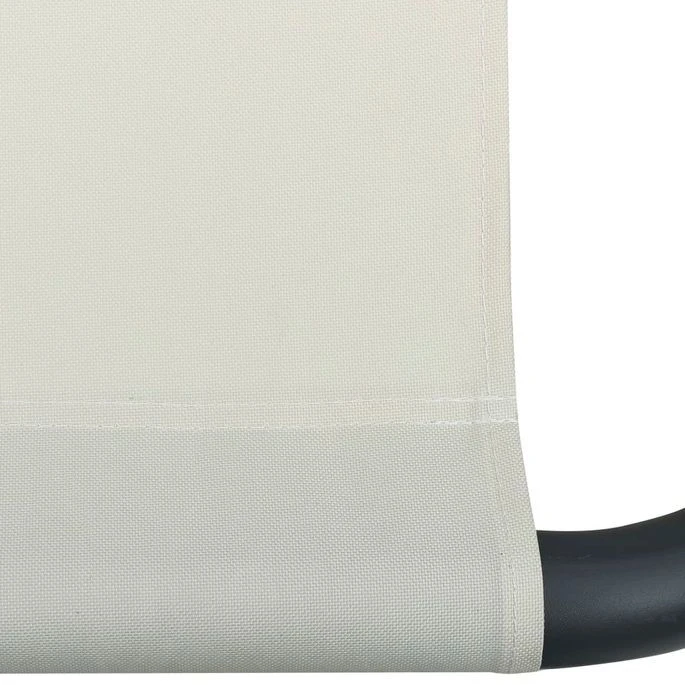 Chaise Longue De Jardin Avec Auvent Et Oreiller Blanc Crème – Image 6