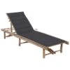 Chaise Longue De Jardin Avec Coussin Bambou 9
