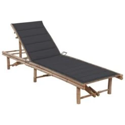 Chaise Longue De Jardin Avec Coussin Bambou 9