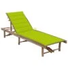 Chaise Longue De Jardin Avec Coussin Bambou 12