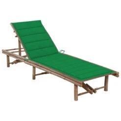 Chaise Longue De Jardin Avec Coussin Bambou 10