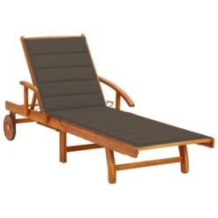 Chaise Longue De Jardin Avec Coussin Bois D'acacia Solide 24
