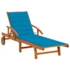 Chaise Longue De Jardin Avec Coussin Bois D'acacia Solide 53