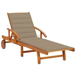Chaise Longue De Jardin Avec Coussin Bois D'acacia Solide 17