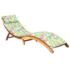 Chaise Longue De Jardin Avec Coussin Bois D'acacia Solide 22