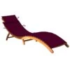 Chaise Longue De Jardin Avec Coussin Bois D'acacia Solide 19