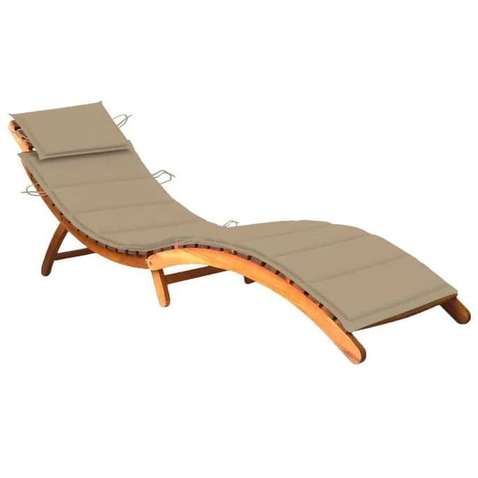 Chaise Longue De Jardin Avec Coussin Bois D'acacia Solide 47