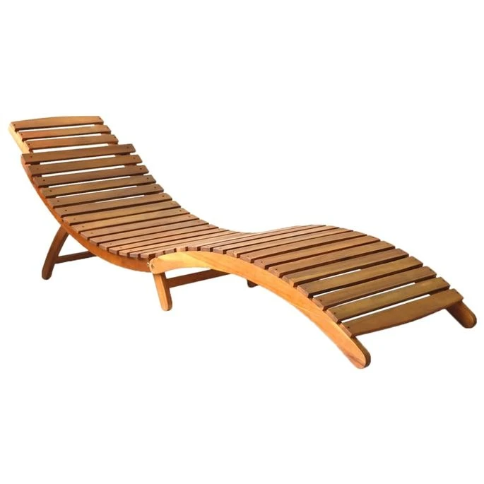 Chaise Longue De Jardin Avec Coussin Bois D'acacia Solide 47 – Image 2