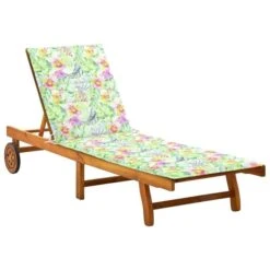 Chaise Longue De Jardin Avec Coussin Bois D'acacia Solide 15