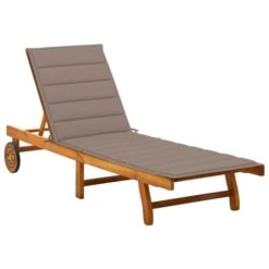 Chaise Longue De Jardin Avec Coussin Bois D'acacia Solide 42