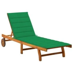 Chaise Longue De Jardin Avec Coussin Bois D'acacia Solide 39