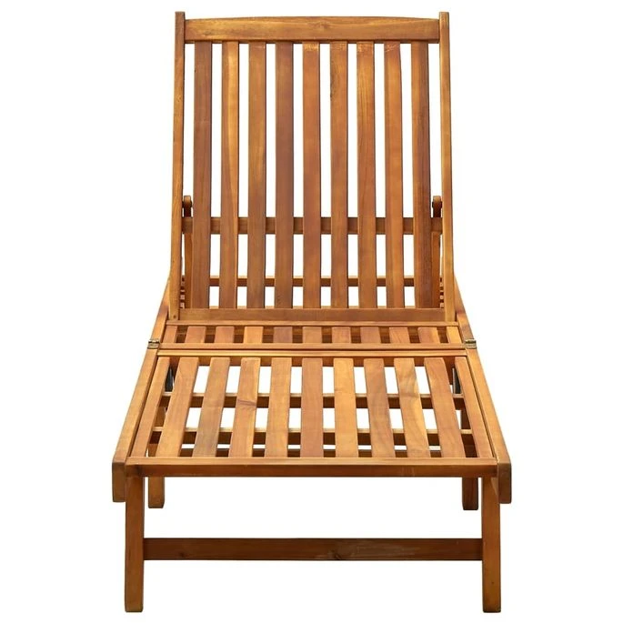 Chaise Longue De Jardin Avec Coussin Bois D'acacia Solide 39 – Image 3