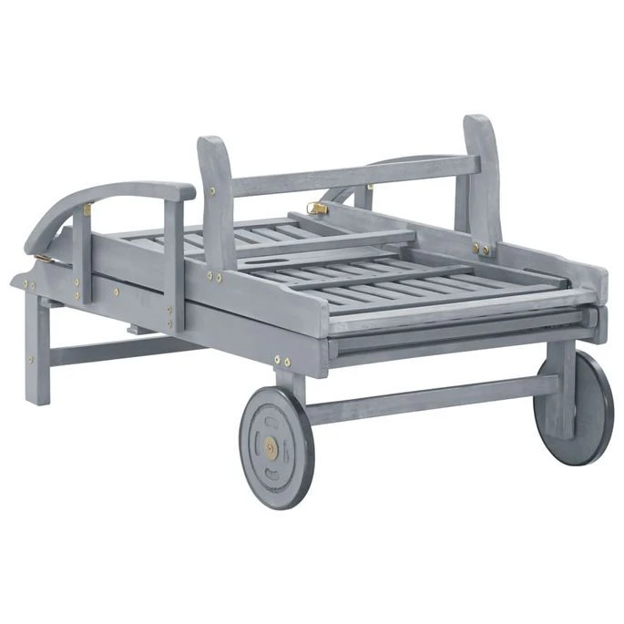 Chaise Longue De Jardin Avec Coussin Bois D'acacia Solide 34 – Image 12