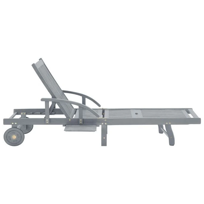 Chaise Longue De Jardin Avec Coussin Bois D'acacia Solide 10 – Image 10