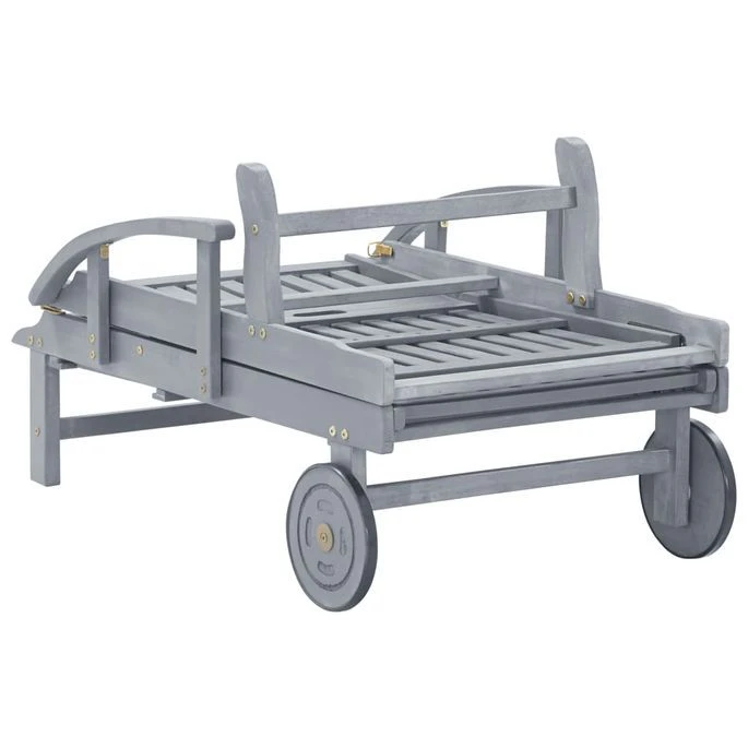 Chaise Longue De Jardin Avec Coussin Bois D'acacia Solide 10 – Image 12