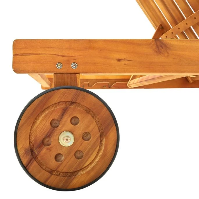 Chaise Longue De Jardin Avec Coussin Bois D'acacia Solide 60 – Image 7