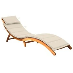 Chaise Longue De Jardin Avec Coussin Bois D'acacia Solide 46