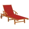 Chaise Longue De Jardin Avec Coussin Bois D'acacia Solide 55