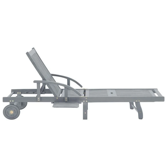 Chaise Longue De Jardin Avec Coussin Bois D'acacia Solide 58 – Image 10