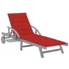 Chaise Longue De Jardin Avec Coussin Bois D'acacia Solide 6