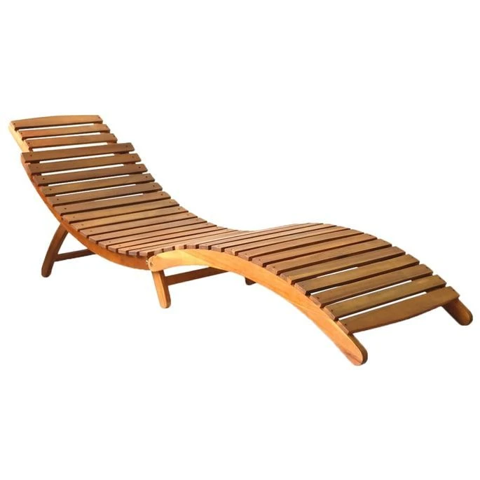 Chaise Longue De Jardin Avec Coussin Bois D'acacia Solide 48 – Image 2