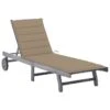 Chaise Longue De Jardin Avec Coussin Gris Bois D'acacia Solide 10