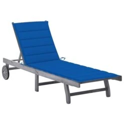 Chaise Longue De Jardin Avec Coussin Gris Bois D'acacia Solide 13