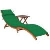 Chaise Longue De Jardin Avec Table Et Coussin Bois D'acacia 3