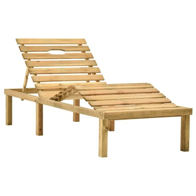 Chaise Longue De Jardin Avec Table Et Coussin Pin Imprégné 54 – Image 3