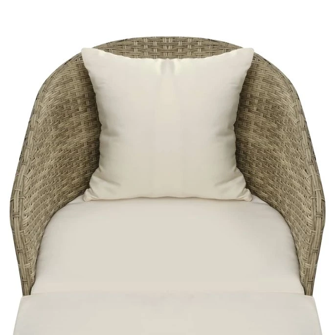 Chaise Longue De Jardin Gris/beige Résine Tressée – Image 5