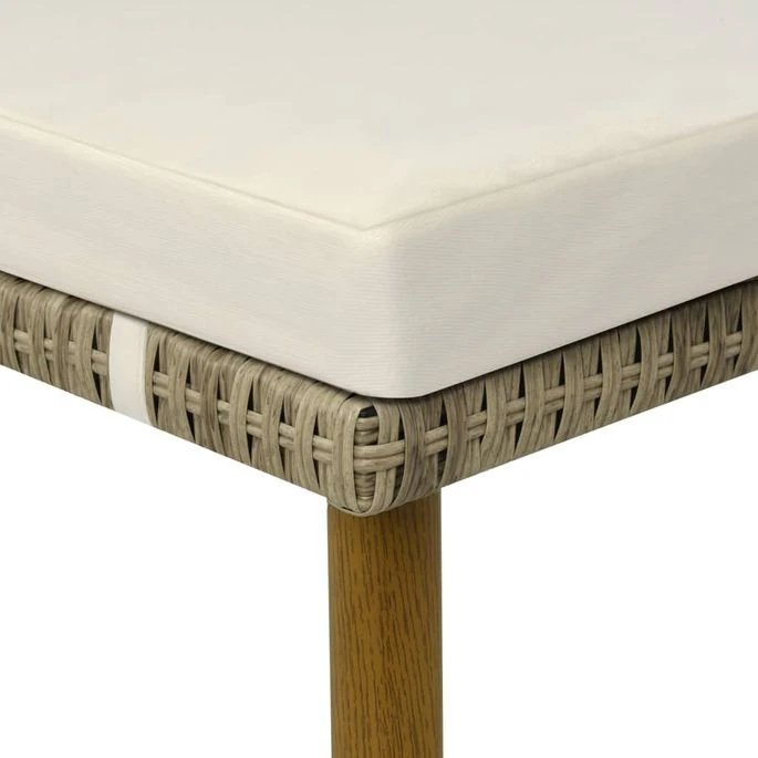 Chaise Longue De Jardin Gris/beige Résine Tressée – Image 6