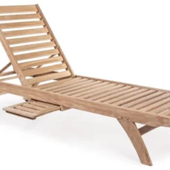 Chaise Longue De Jardin Inclinable En Bois Teck Naturel Marina