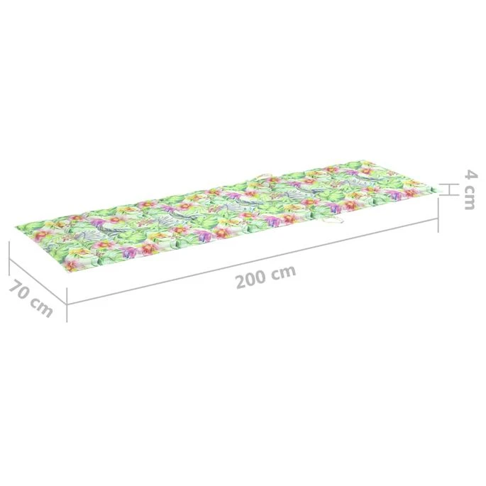 Chaise Longue Double Avec Coussins Motif Feuilles Pin Imprégné 4 – Image 9