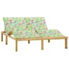 Chaise Longue Double Avec Coussins Motif Feuilles Pin Imprégné 3