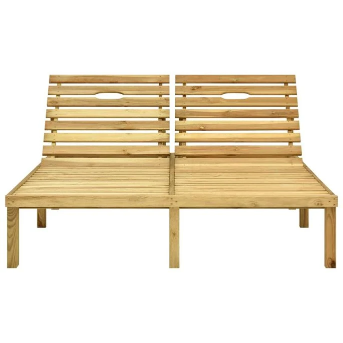 Chaise Longue Double Et Coussins Bleu Pin Imprégné 3 – Image 3