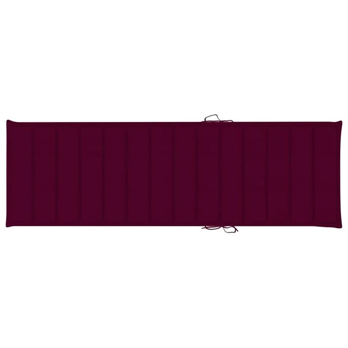 Chaise Longue Double Et Coussins Bordeaux Bois De Pin Imprégné 4 – Image 6