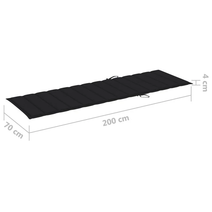 Chaise Longue Double Et Coussins Noir Pin Imprégné – Image 8