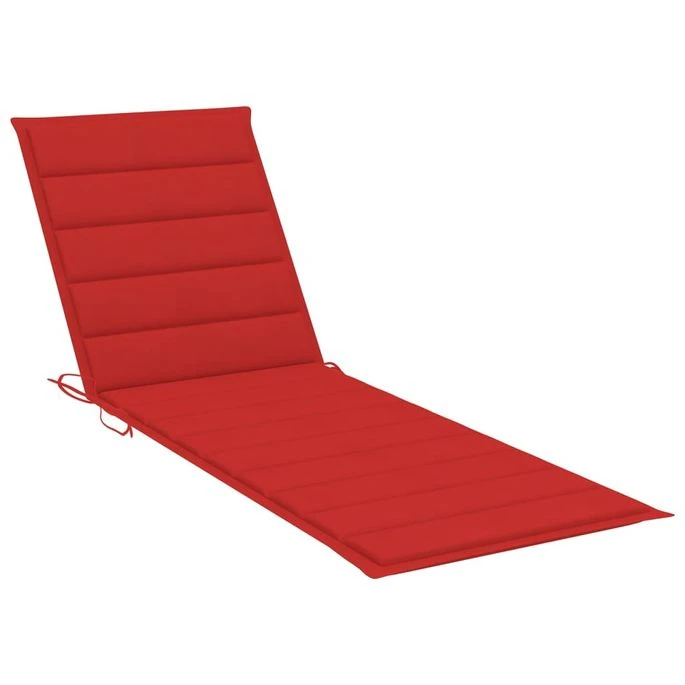 Chaise Longue Double Et Coussins Rouge Bois De Pin Imprégné – Image 4