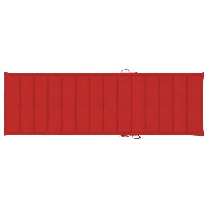 Chaise Longue Double Et Coussins Rouge Bois De Pin Imprégné – Image 6
