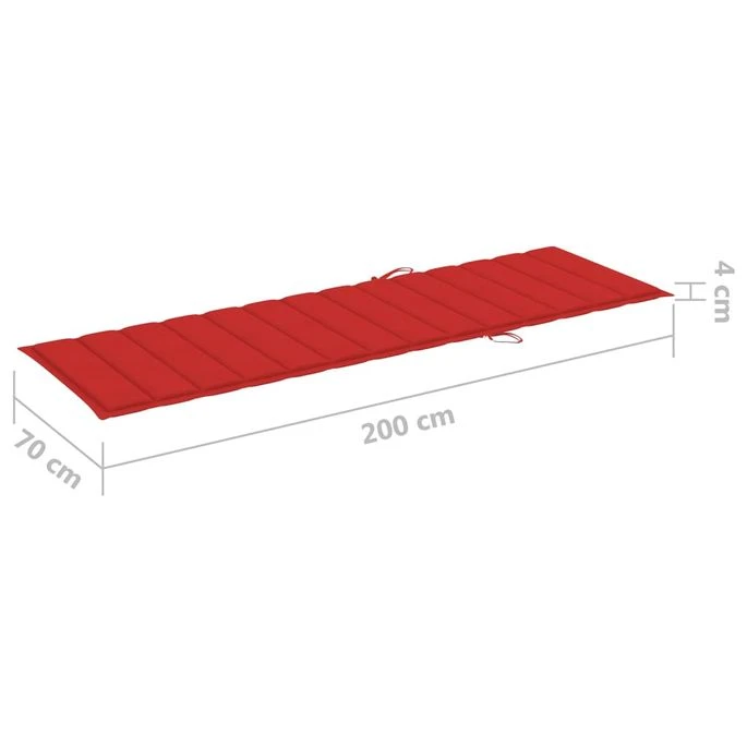 Chaise Longue Double Et Coussins Rouge Bois De Pin Imprégné – Image 8