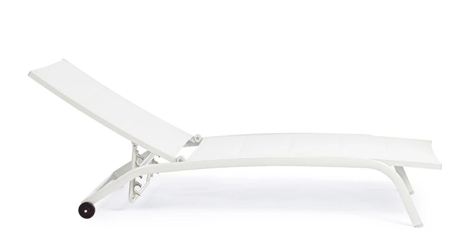 Chaise Longue En Aluminium Avec Roues Blanc Chloé - Lot De 4 – Image 4