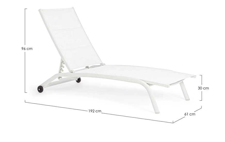 Chaise Longue En Aluminium Avec Roues Blanc Chloé - Lot De 4 – Image 8