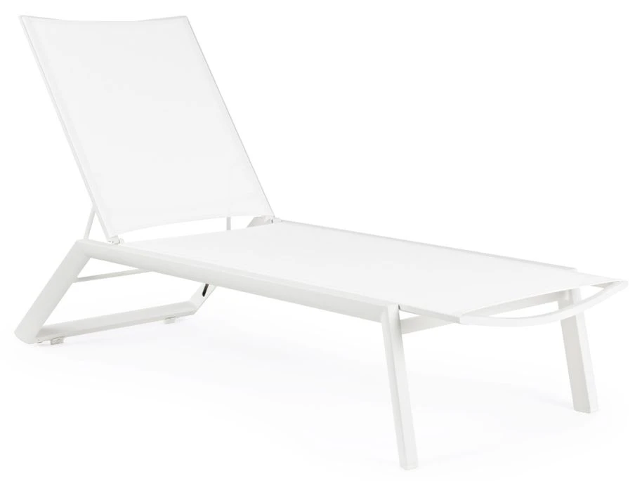 Chaise Longue En Aluminium Blanc Avec Roues Cadia - Lot De 4
