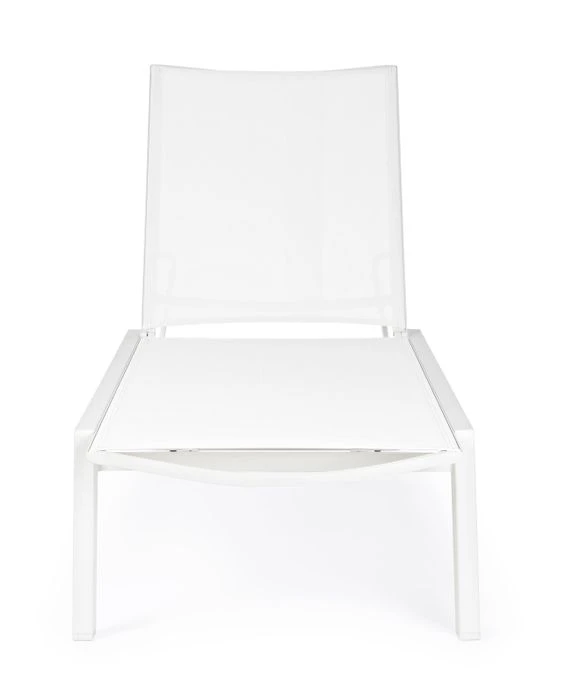 Chaise Longue En Aluminium Blanc Avec Roues Cadia - Lot De 4 – Image 5