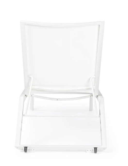 Chaise Longue En Aluminium Blanc Avec Roues Cadia - Lot De 4 – Image 6