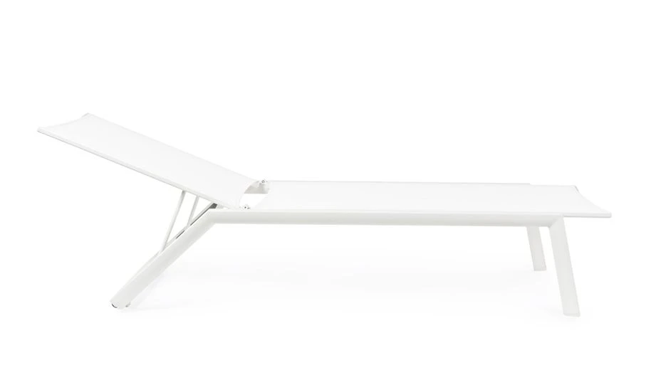 Chaise Longue En Aluminium Blanc Avec Roues Cadia - Lot De 4 – Image 9