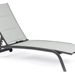 Chaise Longue En Aluminium Avec Roues Noir Chloé - Lot De 4