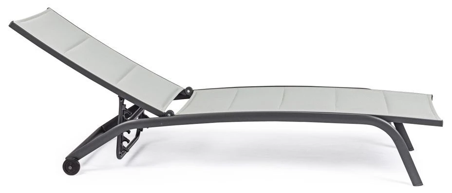 Chaise Longue En Aluminium Avec Roues Noir Chloé - Lot De 4 – Image 3