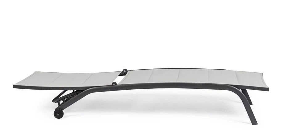 Chaise Longue En Aluminium Avec Roues Noir Chloé - Lot De 4 – Image 6